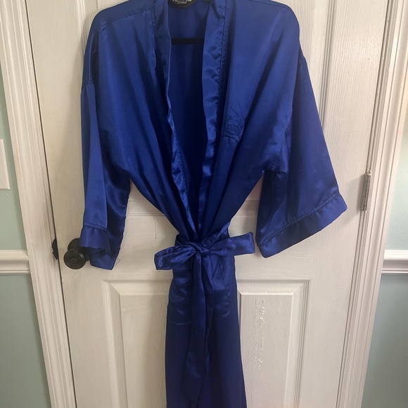 Christian Dior blue robe with matching pj bottoms. Robe one size;pants sz S - Picture 5 of 10